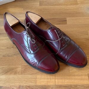 salvatore ferragamo leather burgundy men’s shoes